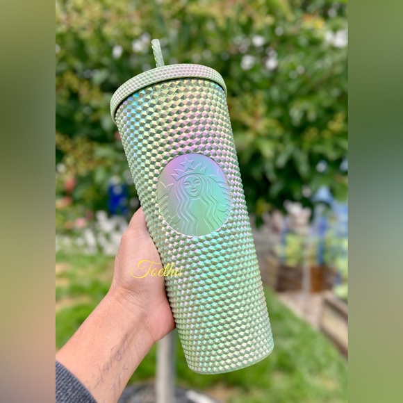 Starbucks Indonesia exclusive Spring Green Bling Pistachio Studded Tumbler - Picture 2 of 10